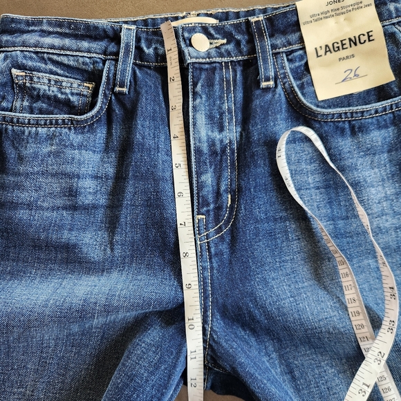 L'agence Jones Ultra High Rise Straight Leg Stovepipe Jeans Size 26 NWT $295 - Picture 8 of 9